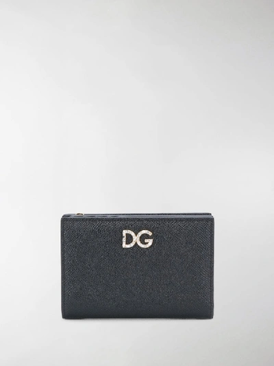 Shop Dolce & Gabbana Leather Logo-plaque Wallet In Black