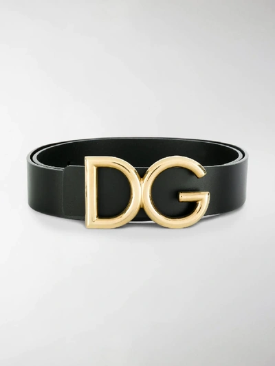 Shop Dolce & Gabbana Logo Plaque Belt In Black