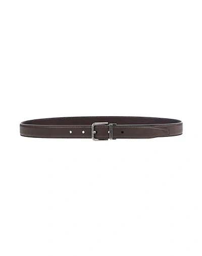 Shop Dolce & Gabbana Leather Belt In Dark Brown