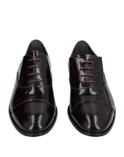 Shop Tod's Man Lace-up Shoes Deep Purple Size 9 Soft Leather
