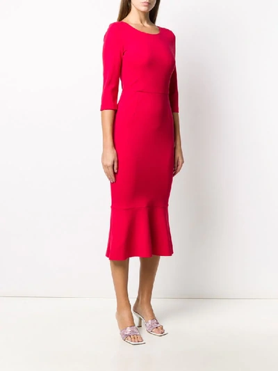 Shop Goat Kristina Peplum-hem Midi Dress In Red
