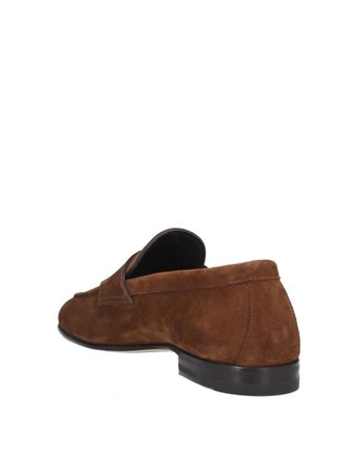 Shop Santoni Man Loafers Brown Size 8.5 Soft Leather