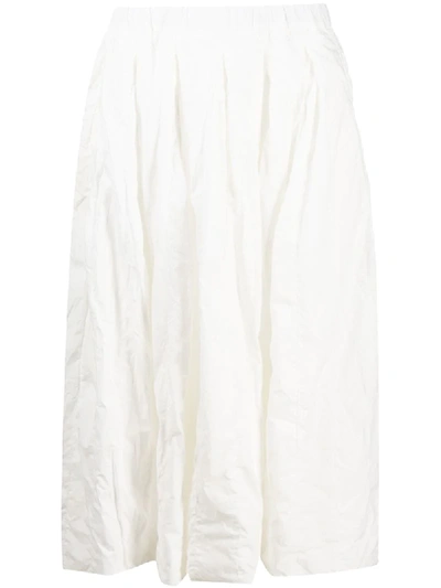 Shop Casey Casey Wrinkle-effect Cotton Skirt In White