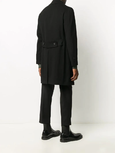 Shop Tagliatore Double Breasted Coat In Black