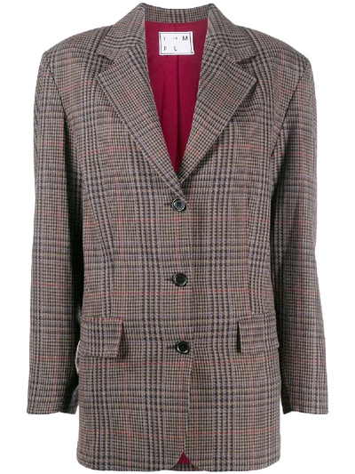 In The Mood For Love Plaid Single-breasted Blazer In Brown