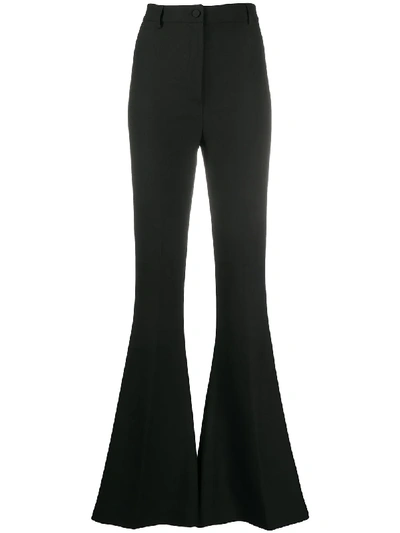 Shop Hebe Studio Flared Style Trousers In Black