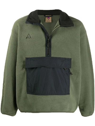 Shop Nike Acg Polar Sweater In Green