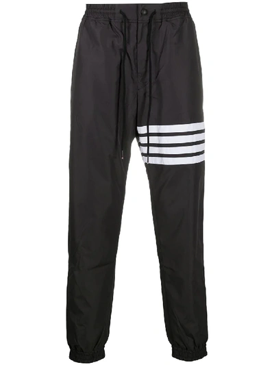 Shop Thom Browne 4-bar Stripe Print Track Pants In Black