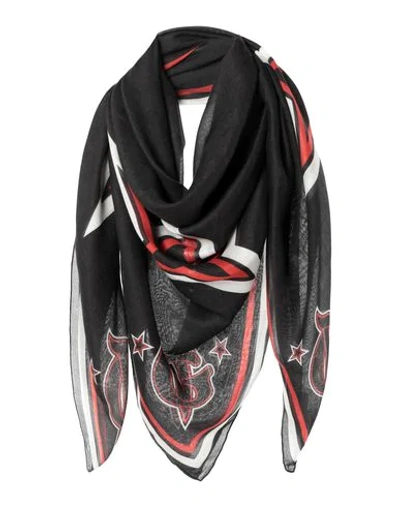 Shop Givenchy Square Scarf In Steel Grey