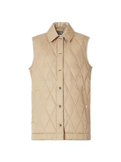 Shop Burberry Cropthorne Quilted Vest In New Chino