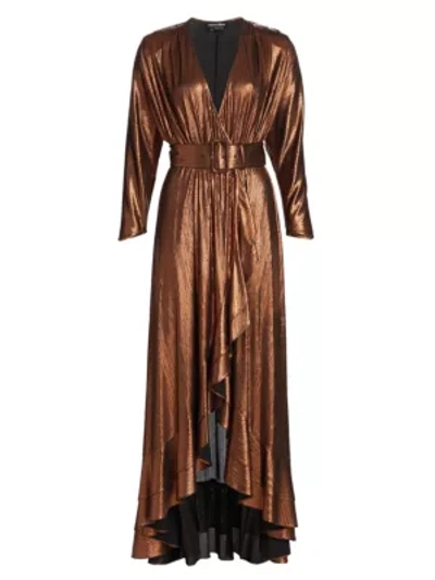 Shop Retroféte Wayne Belted Dress In Coffee Brown