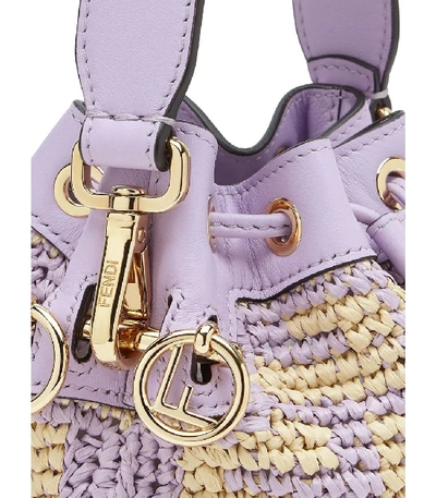 Shop Fendi Mini Mon Tresor Logo Bucket Bag In Anemone Purple