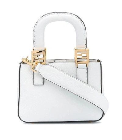 Shop Fendi Mini Shopping Tote In White