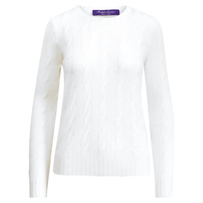 Shop Ralph Lauren Cable-knit Cashmere Sweater In White