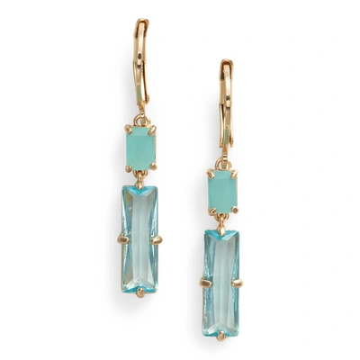 Shop Lauren Ralph Lauren Stone Drop Earrings In Gold/blue