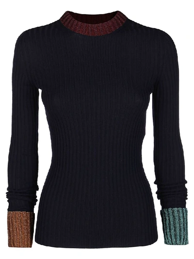 Shop Lanvin Women's Blue Wool Sweater