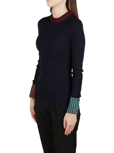 Shop Lanvin Women's Blue Wool Sweater