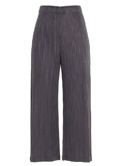 Shop Issey Miyake Pleats Please  Women's Grey Polyester Pants