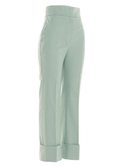 Shop Alberta Ferretti Women's Green Wool Pants