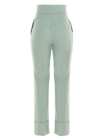 Shop Alberta Ferretti Women's Green Wool Pants