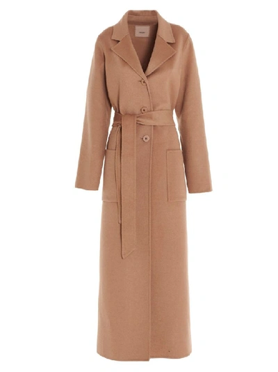 Shop Twinset Twin-set Women's Beige Polyester Trench Coat