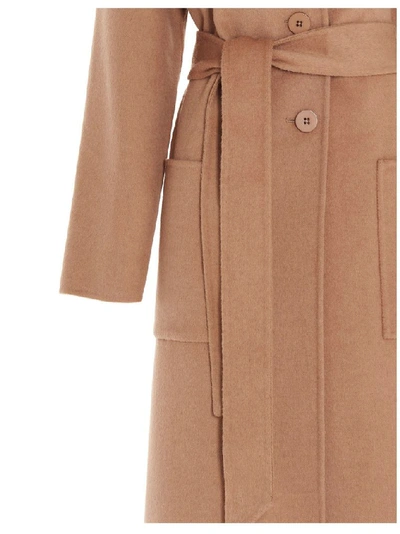 Shop Twinset Twin-set Women's Beige Polyester Trench Coat