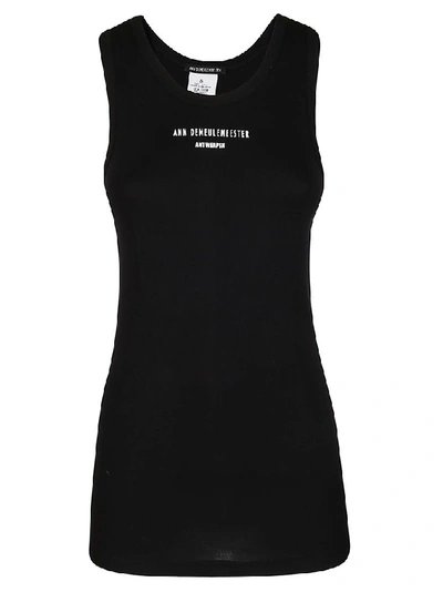 Shop Ann Demeulemeester Women's Black Cotton Tank Top