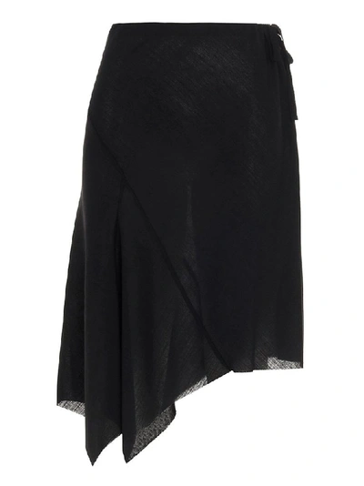 Shop Ann Demeulemeester Women's Black Wool Skirt