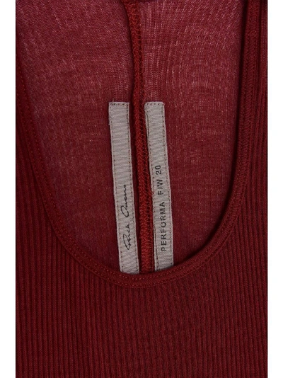 Shop Rick Owens Women's Red Viscose Tank Top