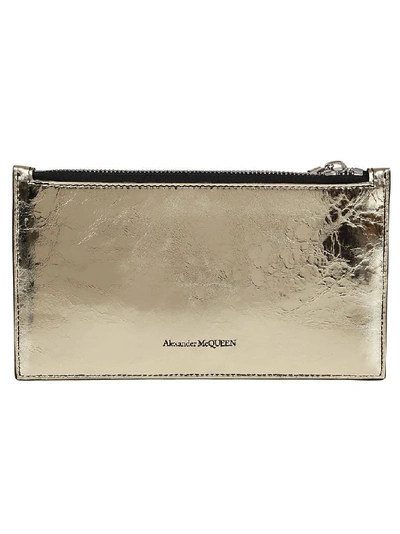 Shop Alexander Mcqueen Women's Gold Leather Wallet