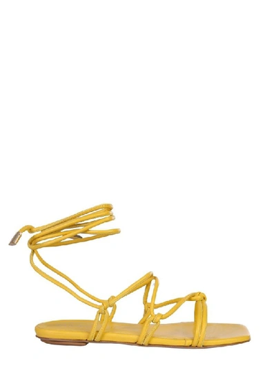 Shop Gia Couture Women's Yellow Leather Sandals