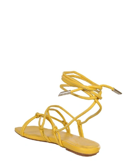 Shop Gia Couture Women's Yellow Leather Sandals