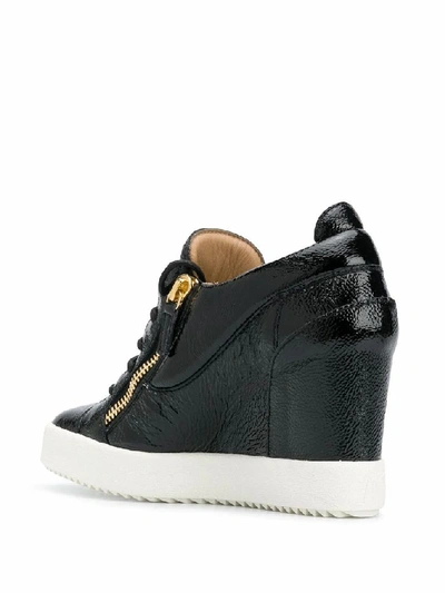 Shop Giuseppe Zanotti Design Women's Black Leather Sneakers