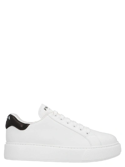 Shop Prada Women's White Leather Sneakers