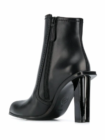 Shop Alexander Mcqueen Women's Black Leather Ankle Boots