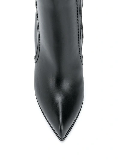 Shop Alexander Mcqueen Women's Black Leather Ankle Boots