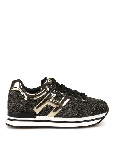 Shop Hogan Women's Black Glitter Sneakers