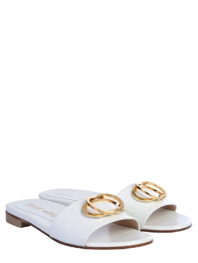 Shop Stuart Weitzman Women's White Leather Sandals