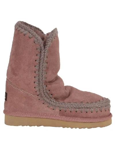 Shop Mou Women's Pink Leather Ankle Boots