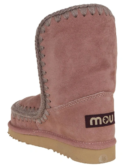 Shop Mou Women's Pink Leather Ankle Boots