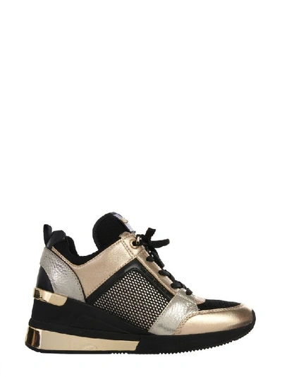 Shop Michael Kors Women's Gold Leather Sneakers