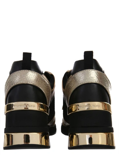 Shop Michael Kors Women's Gold Leather Sneakers