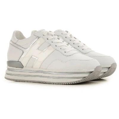 Shop Hogan Women's White Leather Sneakers