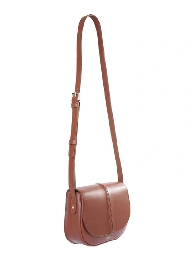 Shop Apc A.p.c. Women's Brown Leather Shoulder Bag