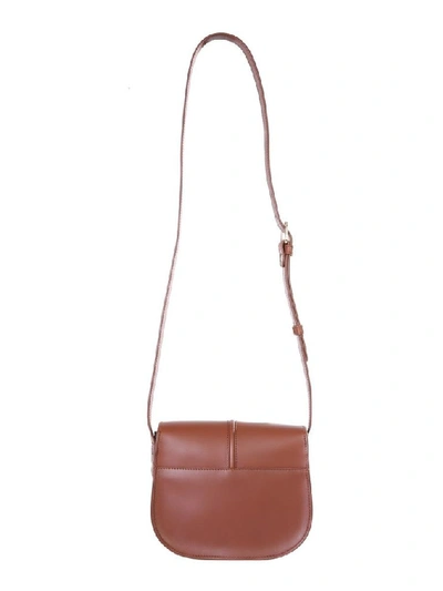 Shop Apc A.p.c. Women's Brown Leather Shoulder Bag