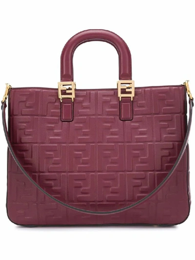 Shop Fendi Women's Burgundy Leather Handbag