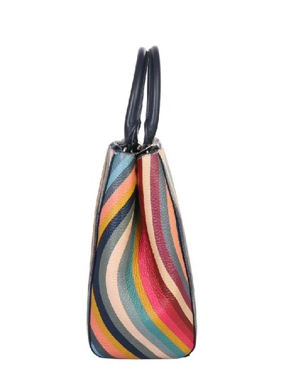 Paul Smith Swirl Multicolor Leather Tote In Red