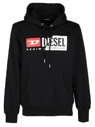 Shop Diesel Men's Black Cotton Sweatshirt