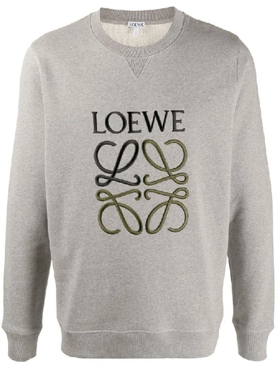 Shop Loewe Men's Grey Cotton Sweatshirt