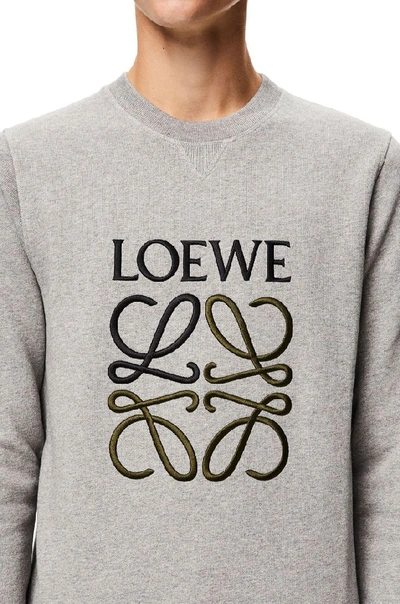 Shop Loewe Men's Grey Cotton Sweatshirt